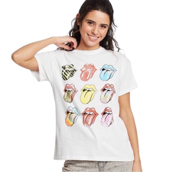 Women's The Rolling Stones Short Sleeve Graphic Boyfriend T-Shirt • XL • NWT - Picture 2 of 9